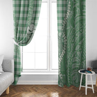 Green Hawaii Palaka Cowboy Turtle Window Curtain Hawaiian Paniolo Puakenikeni Maile Lei DT05 - Polynesian Pride