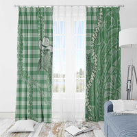 Green Hawaii Palaka Cowboy Turtle Window Curtain Hawaiian Paniolo Puakenikeni Maile Lei DT05 - Polynesian Pride