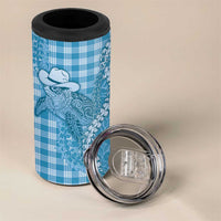 Blue Hawaii Palaka Cowboy Turtle 4 in 1 Can Cooler Tumbler Hawaiian Paniolo Puakenikeni Maile Lei DT05 - Polynesian Pride