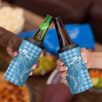 Blue Hawaii Palaka Cowboy Turtle 4 in 1 Can Cooler Tumbler Hawaiian Paniolo Puakenikeni Maile Lei DT05 - Polynesian Pride