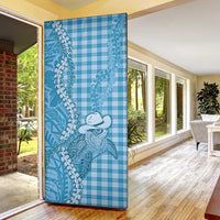 Blue Hawaii Palaka Cowboy Turtle Door Cover Hawaiian Paniolo Puakenikeni Maile Lei DT05 - Polynesian Pride