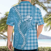 Blue Hawaii Palaka Cowboy Turtle Hawaiian Shirt Hawaiian Paniolo Puakenikeni Maile Lei DT05 - Polynesian Pride