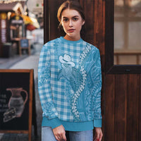 Blue Hawaii Palaka Cowboy Turtle Ugly Christmas Sweater Hawaiian Paniolo Puakenikeni Maile Lei DT05 - Polynesian Pride