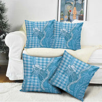 Blue Hawaii Palaka Cowboy Turtle Pillow Cover Hawaiian Paniolo Puakenikeni Maile Lei DT05 - Polynesian Pride