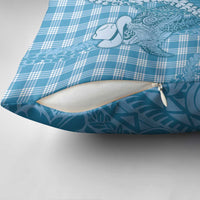Blue Hawaii Palaka Cowboy Turtle Pillow Cover Hawaiian Paniolo Puakenikeni Maile Lei DT05 - Polynesian Pride