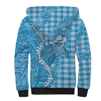 Blue Hawaii Palaka Cowboy Turtle Sherpa Hoodie Hawaiian Paniolo Puakenikeni Maile Lei DT05 - Polynesian Pride