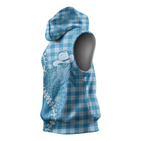 Blue Hawaii Palaka Cowboy Turtle Sleeveless Hoodie Hawaiian Paniolo Puakenikeni Maile Lei DT05 - Polynesian Pride