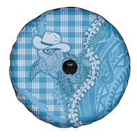 Blue Hawaii Palaka Cowboy Turtle Spare Tire Cover Hawaiian Paniolo Puakenikeni Maile Lei DT05 - Polynesian Pride