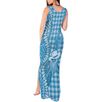 Blue Hawaii Palaka Cowboy Turtle Tank Maxi Dress Hawaiian Paniolo Puakenikeni Maile Lei DT05 - Polynesian Pride