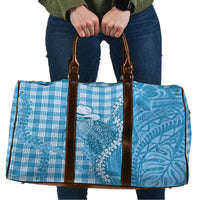 Blue Hawaii Palaka Cowboy Turtle Travel Bag Hawaiian Paniolo Puakenikeni Maile Lei DT05 Blue - Polynesian Pride