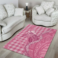 Pink Hawaii Palaka Cowboy Turtle Area Rug Hawaiian Paniolo Puakenikeni Maile Lei DT05 - Polynesian Pride