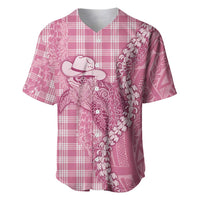 Pink Hawaii Palaka Cowboy Turtle Baseball Jersey Hawaiian Paniolo Puakenikeni Maile Lei DT05 Pink - Polynesian Pride
