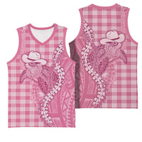 Pink Hawaii Palaka Cowboy Turtle Basketball Jersey Hawaiian Paniolo Puakenikeni Maile Lei DT05 - Polynesian Pride