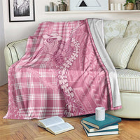 Pink Hawaii Palaka Cowboy Turtle Blanket Hawaiian Paniolo Puakenikeni Maile Lei - Polynesian Pride