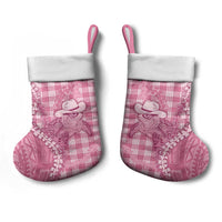 Pink Hawaii Palaka Cowboy Turtle Christmas Stocking Hawaiian Paniolo Puakenikeni Maile Lei DT05 - Polynesian Pride