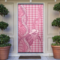 Pink Hawaii Palaka Cowboy Turtle Door Cover Hawaiian Paniolo Puakenikeni Maile Lei DT05 Pink - Polynesian Pride
