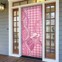 Pink Hawaii Palaka Cowboy Turtle Door Cover Hawaiian Paniolo Puakenikeni Maile Lei DT05 - Polynesian Pride