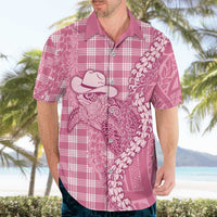 Pink Hawaii Palaka Cowboy Turtle Hawaiian Shirt Hawaiian Paniolo Puakenikeni Maile Lei DT05 - Polynesian Pride
