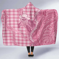 Pink Hawaii Palaka Cowboy Turtle Hooded Blanket Hawaiian Paniolo Puakenikeni Maile Lei DT05 One Size Pink - Polynesian Pride