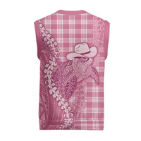Pink Hawaii Palaka Cowboy Turtle Christmas Knitted V-Neck Vest Hawaiian Paniolo Puakenikeni Maile Lei DT05 - Polynesian Pride