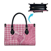 Pink Hawaii Palaka Cowboy Turtle Leather Bag Hawaiian Paniolo Puakenikeni Maile Lei DT05 - Polynesian Pride