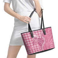 Pink Hawaii Palaka Cowboy Turtle Leather Tote Bag Hawaiian Paniolo Puakenikeni Maile Lei DT05 - Polynesian Pride