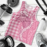 Pink Hawaii Palaka Cowboy Turtle Men Tank Top Hawaiian Paniolo Puakenikeni Maile Lei DT05 - Polynesian Pride