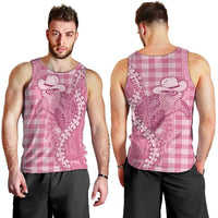 Pink Hawaii Palaka Cowboy Turtle Men Tank Top Hawaiian Paniolo Puakenikeni Maile Lei DT05 - Polynesian Pride