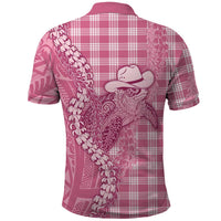 Pink Hawaii Palaka Cowboy Turtle Polo Shirt Hawaiian Paniolo Puakenikeni Maile Lei DT05 - Polynesian Pride