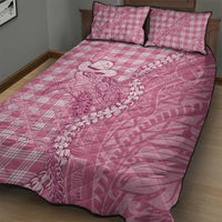 Pink Hawaii Palaka Cowboy Turtle Quilt Bed Set Hawaiian Paniolo Puakenikeni Maile Lei DT05 - Polynesian Pride