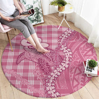 Pink Hawaii Palaka Cowboy Turtle Round Carpet Hawaiian Paniolo Puakenikeni Maile Lei DT05 - Polynesian Pride