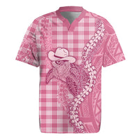 Pink Hawaii Palaka Cowboy Turtle Rugby Jersey Hawaiian Paniolo Puakenikeni Maile Lei DT05 Pink - Polynesian Pride