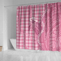 Pink Hawaii Palaka Cowboy Turtle Shower Curtain Hawaiian Paniolo Puakenikeni Maile Lei DT05 - Polynesian Pride