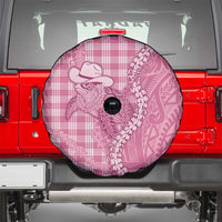 Pink Hawaii Palaka Cowboy Turtle Spare Tire Cover Hawaiian Paniolo Puakenikeni Maile Lei DT05 - Polynesian Pride