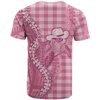 Pink Hawaii Palaka Cowboy Turtle T Shirt Hawaiian Paniolo Puakenikeni Maile Lei DT05 - Polynesian Pride