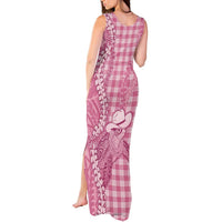 Pink Hawaii Palaka Cowboy Turtle Tank Maxi Dress Hawaiian Paniolo Puakenikeni Maile Lei DT05 - Polynesian Pride