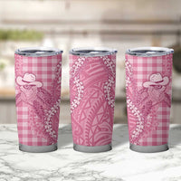 Pink Hawaii Palaka Cowboy Turtle Tumbler Cup Hawaiian Paniolo Puakenikeni Maile Lei DT05 - Polynesian Pride