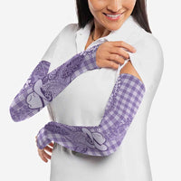 Purple Hawaii Palaka Cowboy Turtle Arm Sleeves Hawaiian Paniolo Puakenikeni Maile Lei DT05 - Polynesian Pride