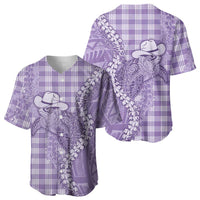 Purple Hawaii Palaka Cowboy Turtle Baseball Jersey Hawaiian Paniolo Puakenikeni Maile Lei DT05 - Polynesian Pride