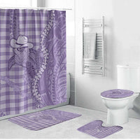 Purple Hawaii Palaka Cowboy Turtle Bathroom Set Hawaiian Paniolo Puakenikeni Maile Lei DT05 Bathroom Set (4 pcs) Purple - Polynesian Pride