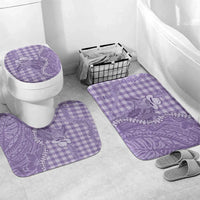 Purple Hawaii Palaka Cowboy Turtle Bathroom Set Hawaiian Paniolo Puakenikeni Maile Lei DT05 Mat Set Only (3 pcs) One Size Purple - Polynesian Pride