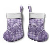 Purple Hawaii Palaka Cowboy Turtle Christmas Stocking Hawaiian Paniolo Puakenikeni Maile Lei DT05 - Polynesian Pride