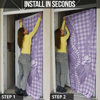 Purple Hawaii Palaka Cowboy Turtle Door Cover Hawaiian Paniolo Puakenikeni Maile Lei DT05 - Polynesian Pride