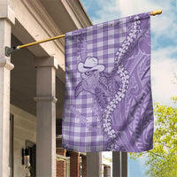 Purple Hawaii Palaka Cowboy Turtle Garden Flag Hawaiian Paniolo Puakenikeni Maile Lei DT05 House Flag Purple - Polynesian Pride