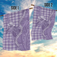 Purple Hawaii Palaka Cowboy Turtle Garden Flag Hawaiian Paniolo Puakenikeni Maile Lei DT05 - Polynesian Pride