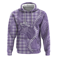 Purple Hawaii Palaka Cowboy Turtle Hoodie Hawaiian Paniolo Puakenikeni Maile Lei DT05 Pullover Hoodie Purple - Polynesian Pride