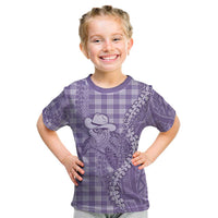 Purple Hawaii Palaka Cowboy Turtle Kid T Shirt Hawaiian Paniolo Puakenikeni Maile Lei DT05 Purple - Polynesian Pride