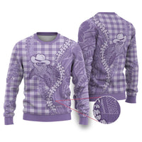 Purple Hawaii Palaka Cowboy Turtle Ugly Christmas Sweater Hawaiian Paniolo Puakenikeni Maile Lei DT05 Purple - Polynesian Pride
