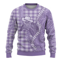 Purple Hawaii Palaka Cowboy Turtle Ugly Christmas Sweater Hawaiian Paniolo Puakenikeni Maile Lei DT05 - Polynesian Pride