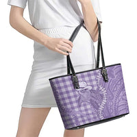 Purple Hawaii Palaka Cowboy Turtle Leather Tote Bag Hawaiian Paniolo Puakenikeni Maile Lei DT05 - Polynesian Pride